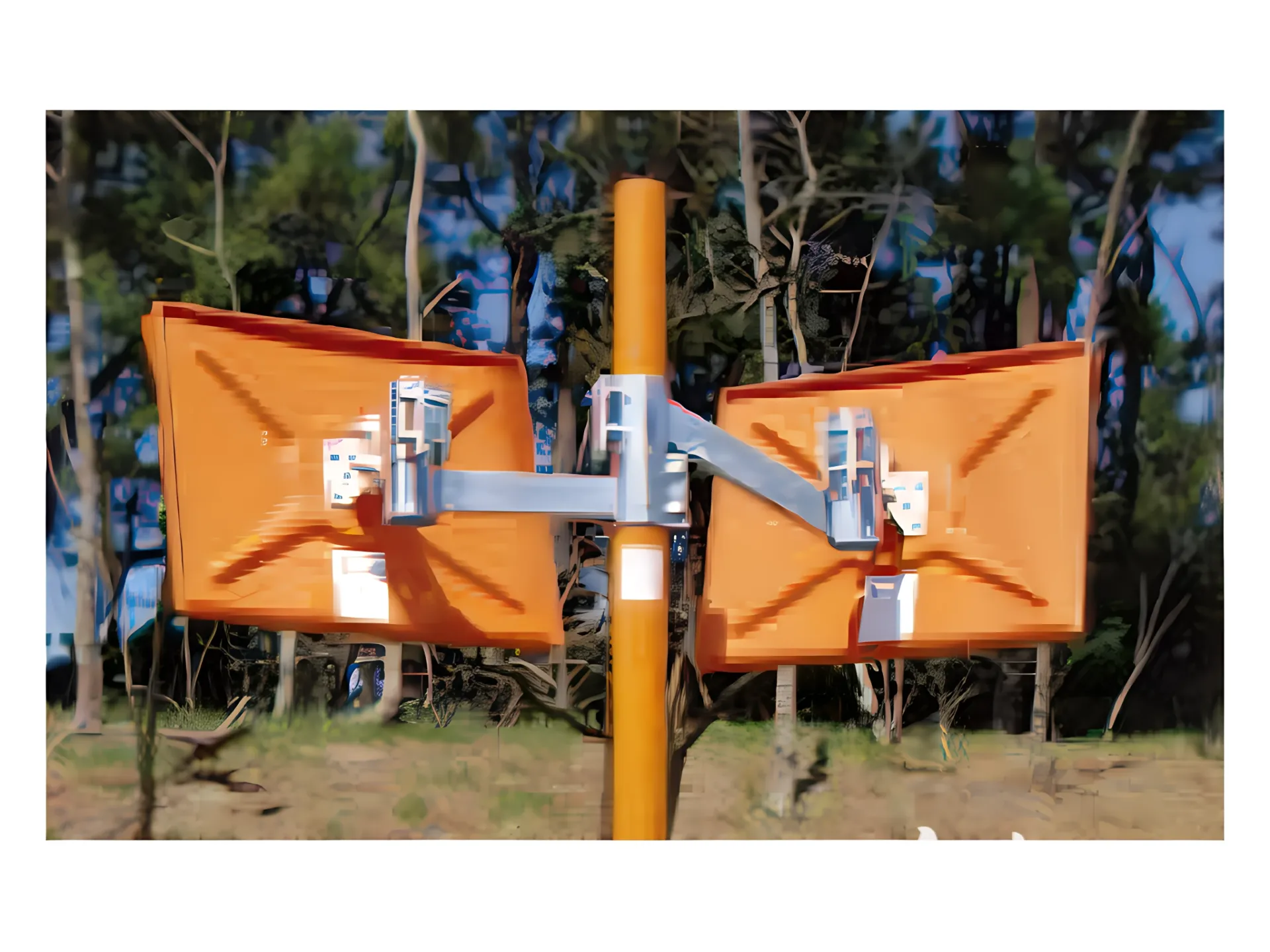 大型道路鏡　二面取付金具